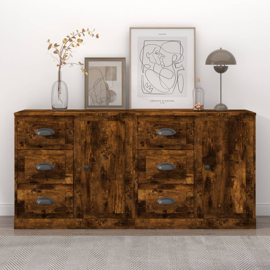 vidaXL Sideboards 2 Stk. Weiß Holzwerkstoff