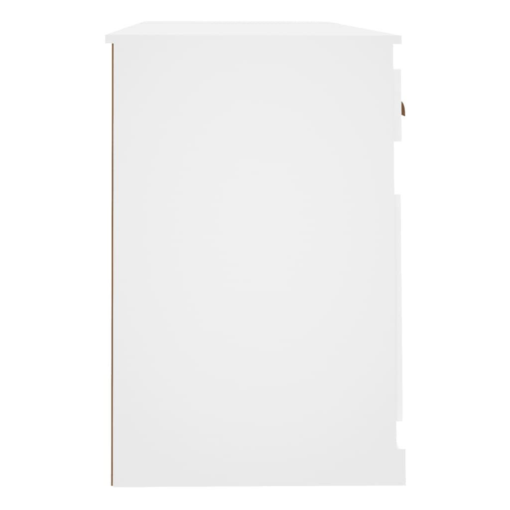 vidaXL Schreibtisch mit Stauraum Weiß Holzwerkstoff