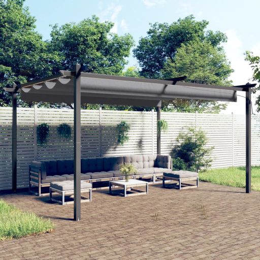 vidaXL Pavillon mit Ausziehbarem Dach 3x3 m Creme