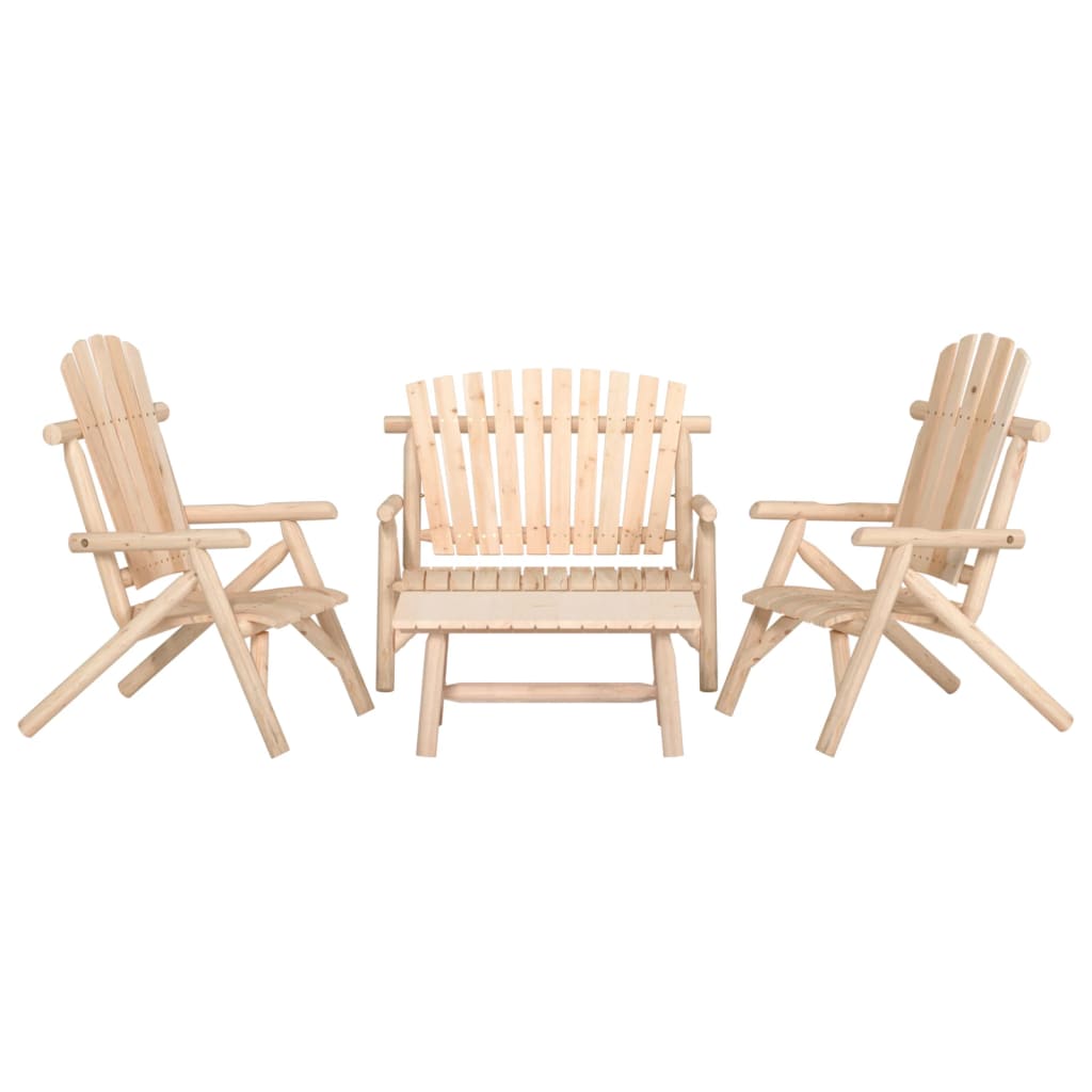 vidaXL 3-tlg. Garten-Lounge-Set Massivholz Fichte