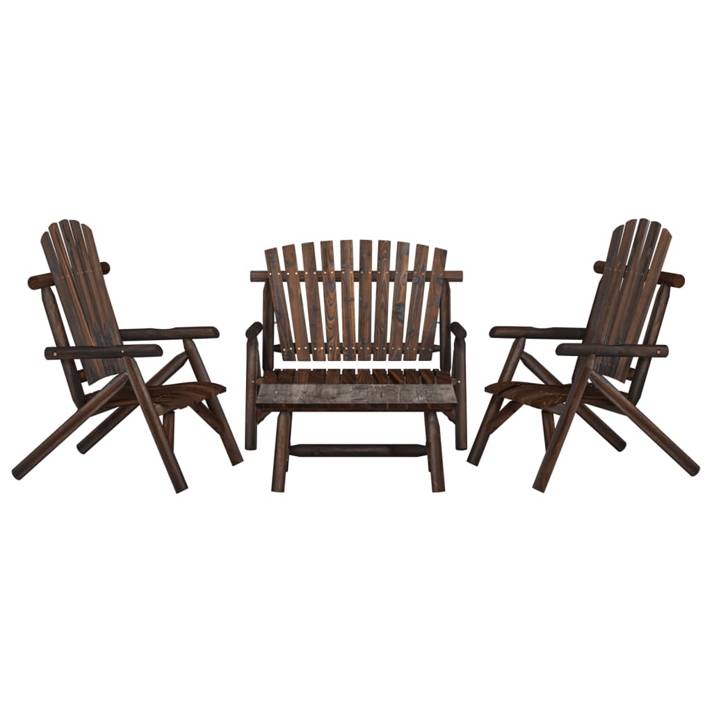 vidaXL 3-tlg. Garten-Lounge-Set Massivholz Fichte