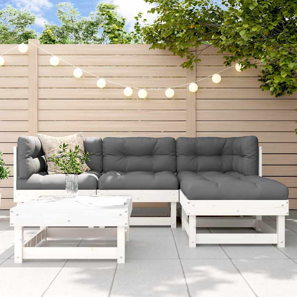 vidaXL 5-tlg. Garten-Lounge-Set mit Kissen Massivholz