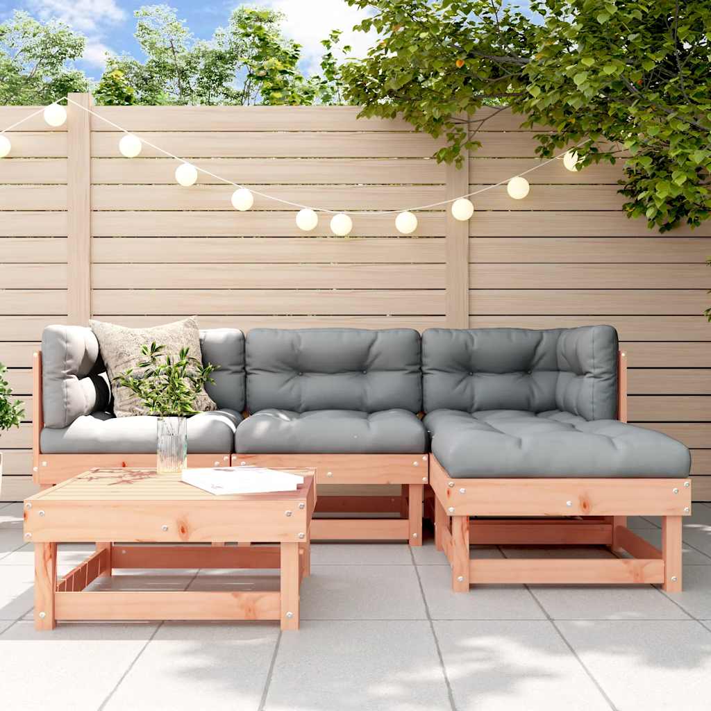 vidaXL 5-tlg. Garten-Lounge-Set mit Kissen Massivholz