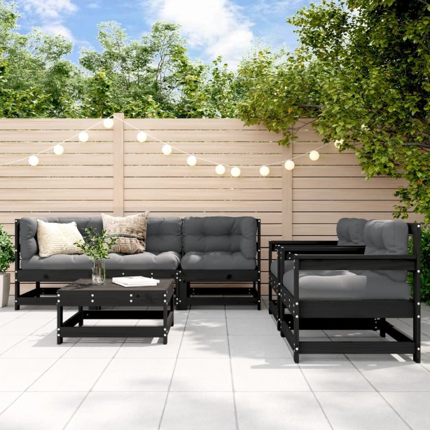 vidaXL 6-tlg. Garten-Lounge-Set mit Kissen Massivholz