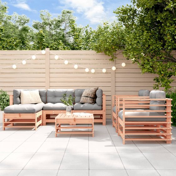 vidaXL 7-tlg. Garten-Lounge-Set mit Kissen Massivholz