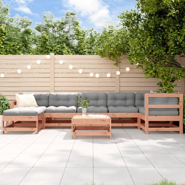 vidaXL 8-tlg. Garten-Lounge-Set mit Kissen Massivholz