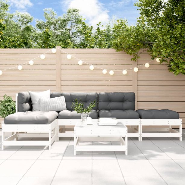 vidaXL 6-tlg. Garten-Lounge-Set mit Kissen Massivholz