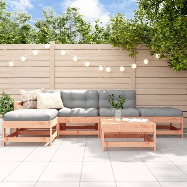 vidaXL 6-tlg. Garten-Lounge-Set mit Kissen Massivholz
