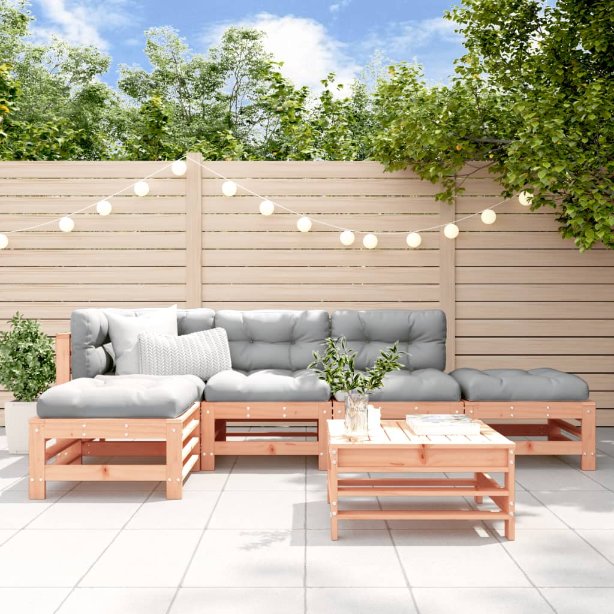 vidaXL 6-tlg. Garten-Lounge-Set mit Kissen Massivholz