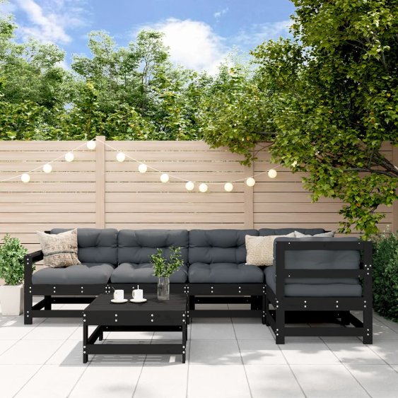 vidaXL 6-tlg. Garten-Lounge-Set mit Kissen Massivholz