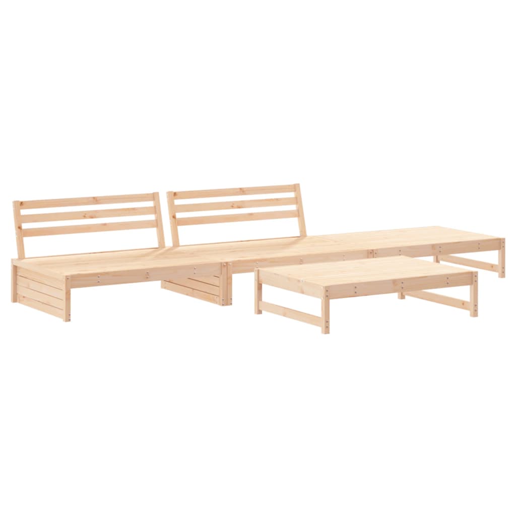 vidaXL 4-tlg. Garten-Lounge-Set mit Kissen Massivholz