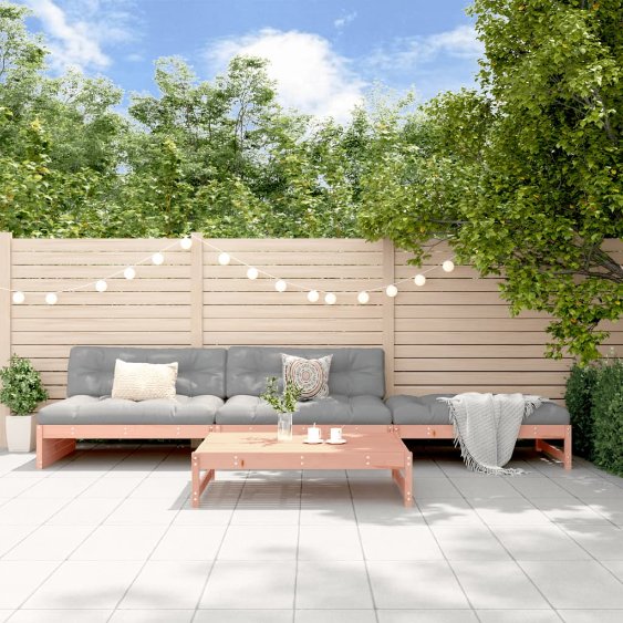 vidaXL 4-tlg. Garten-Lounge-Set mit Kissen Massivholz