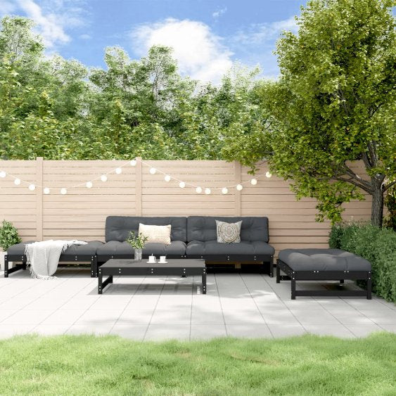 vidaXL 5-tlg. Garten-Lounge-Set mit Kissen Massivholz
