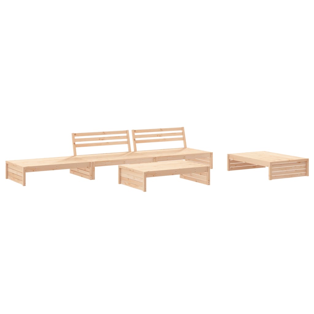 vidaXL 5-tlg. Garten-Lounge-Set mit Kissen Massivholz