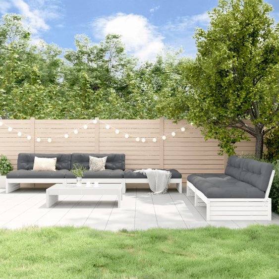 vidaXL 6-tlg. Garten-Lounge-Set mit Kissen Massivholz