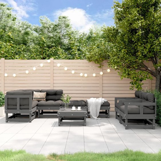 vidaXL 8-tlg. Garten-Lounge-Set Massivholz Kiefer