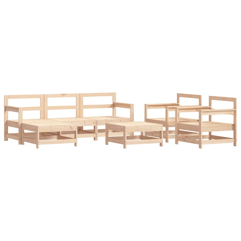 vidaXL 7-tlg. Garten-Lounge-Set Massivholz Kiefer