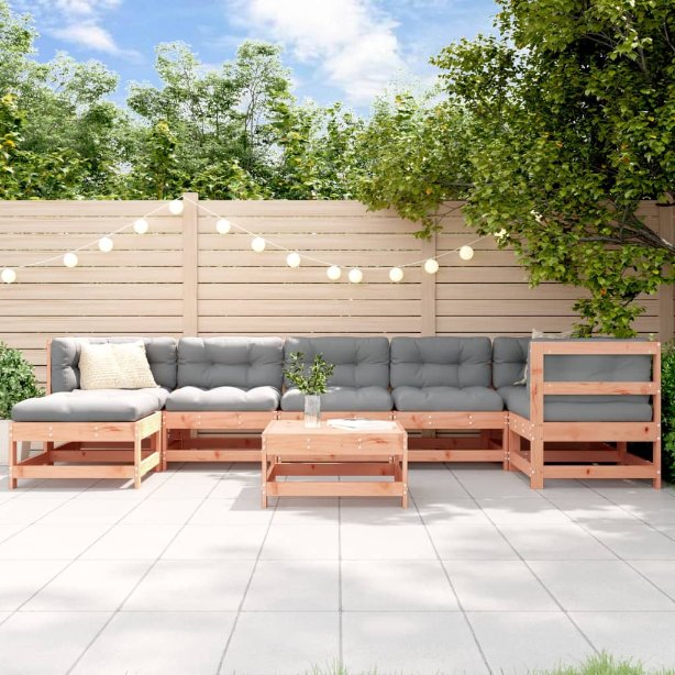 vidaXL 8-tlg. Garten-Lounge-Set Massivholz Kiefer