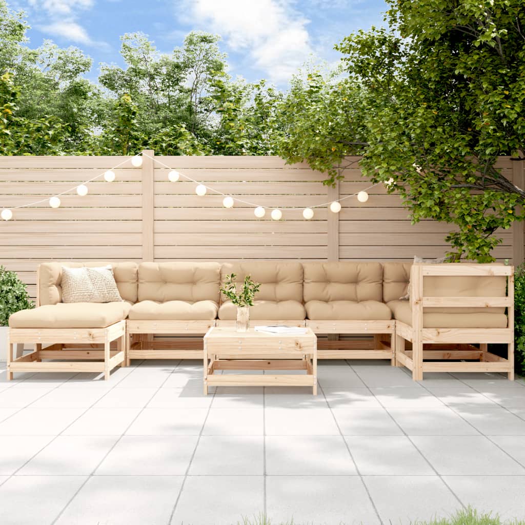 vidaXL 8-tlg. Garten-Lounge-Set Massivholz Kiefer