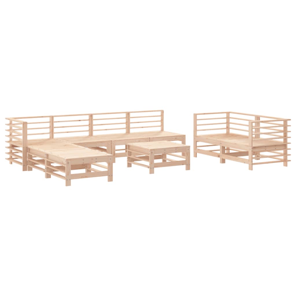 vidaXL 9-tlg. Garten-Lounge-Set Massivholz Kiefer