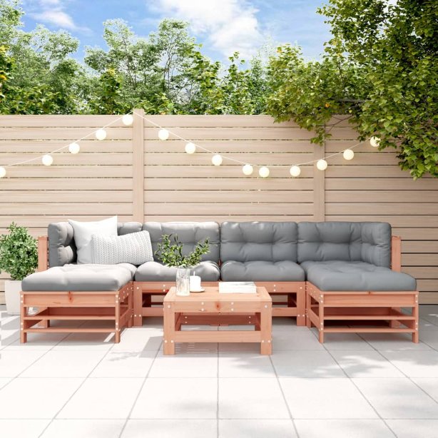 vidaXL 7-tlg. Garten-Lounge-Set Massivholz Kiefer