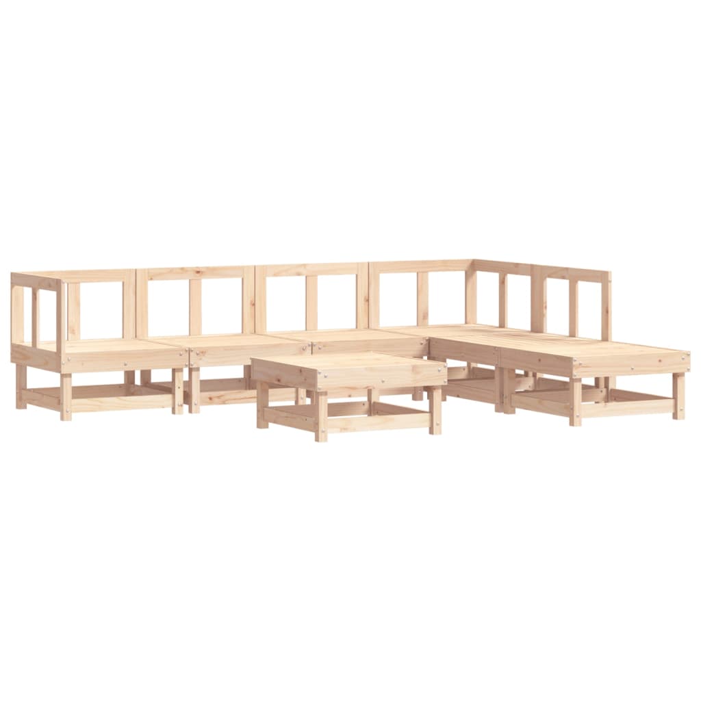 vidaXL 7-tlg. Garten-Lounge-Set Massivholz Kiefer