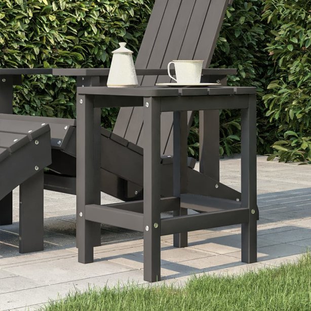 vidaXL Adirondack-Gartentisch Weiß 38x38x46 cm HDPE