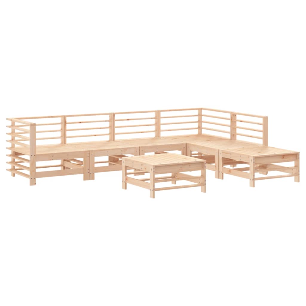 vidaXL 7-tlg. Garten-Lounge-Set Massivholz Kiefer