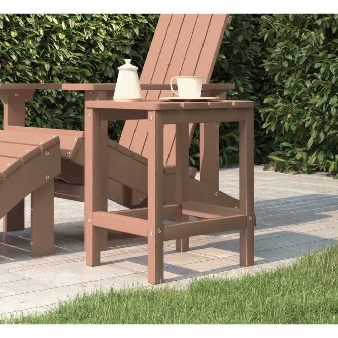 vidaXL Adirondack-Gartentisch Weiß 38x38x46 cm HDPE