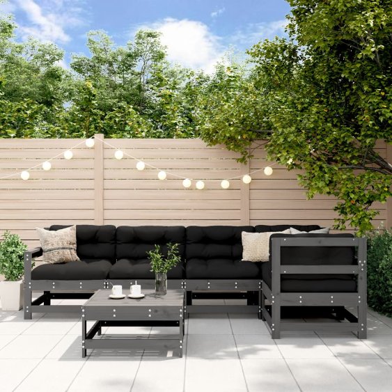 vidaXL 6-tlg. Garten-Lounge-Set Massivholz Kiefer