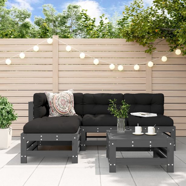 vidaXL 5-tlg. Garten-Lounge-Set Massivholz Kiefer