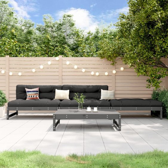 vidaXL 4-tlg. Garten-Lounge-Set Massivholz Kiefer