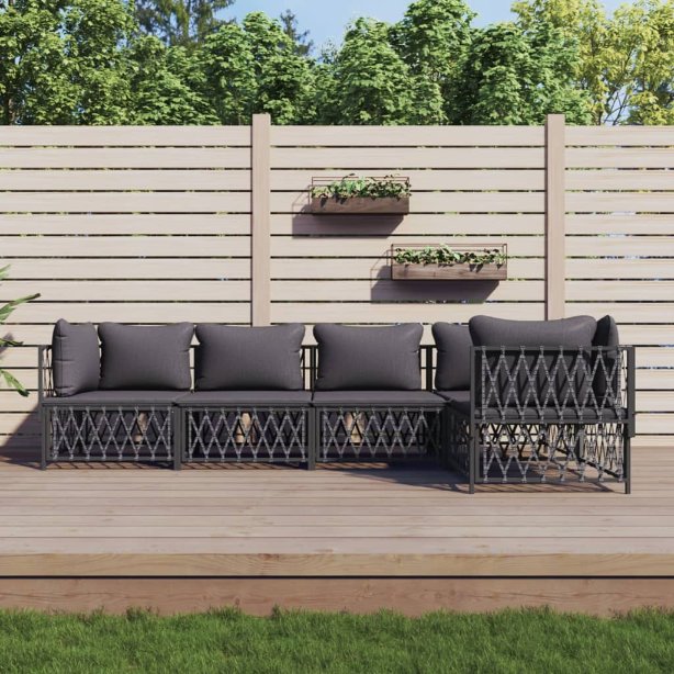 vidaXL 3-tlg. Garten-Lounge-Set mit Kissen Weiß Stahl