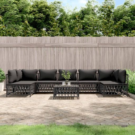 vidaXL 6-tlg. Garten-Lounge-Set mit Kissen Weiß Stahl
