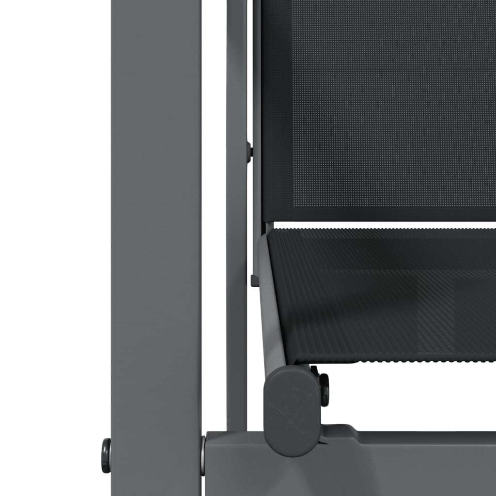 vidaXL Gartenstühle 4 Stk. Schwarz 55x61,5x90 cm Textilene und Stahl