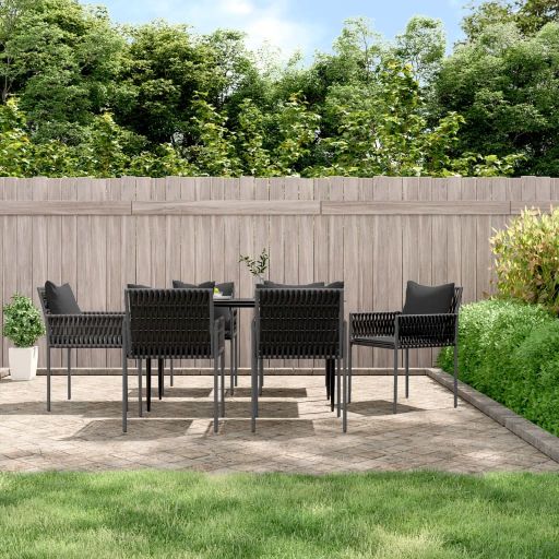 vidaXL Gartenstühle mit Kissen 4 Stk. Braun 54x61x83 cm Poly Rattan
