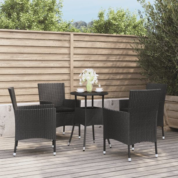 vidaXL 3-tlg. Garten-Bistro-Set mit Kissen Braun Poly Rattan