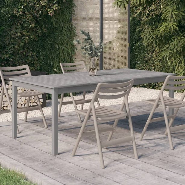 vidaXL Gartentisch Grau 140x80x74 cm Massivholz Akazie