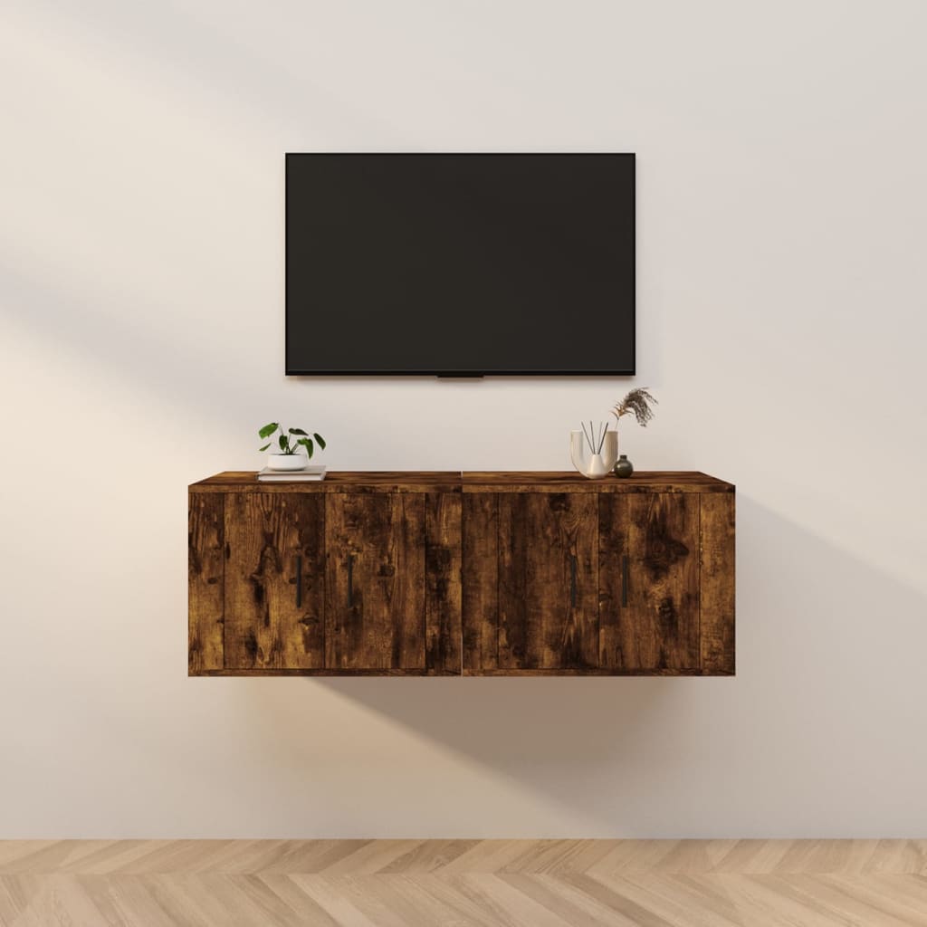 vidaXL TV-Wandschränke 2 Stk. Weiß 57x34,5x40 cm