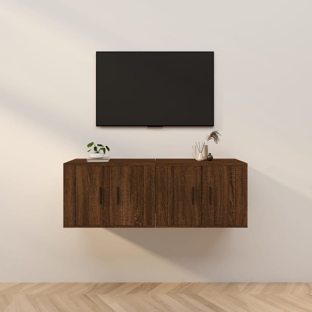 vidaXL TV-Wandschränke 2 Stk. Weiß 57x34,5x40 cm