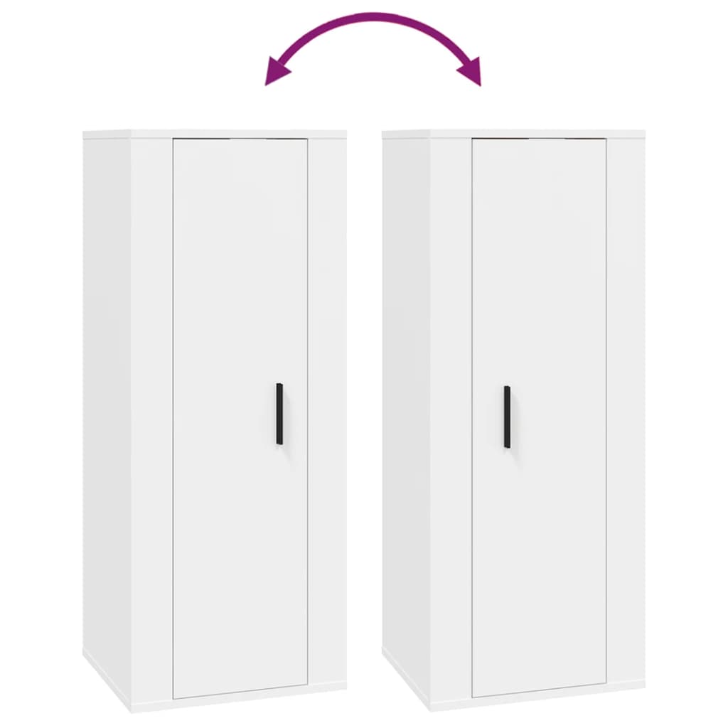 vidaXL 7-tlg. TV-Schrank-Set Weiß Holzwerkstoff