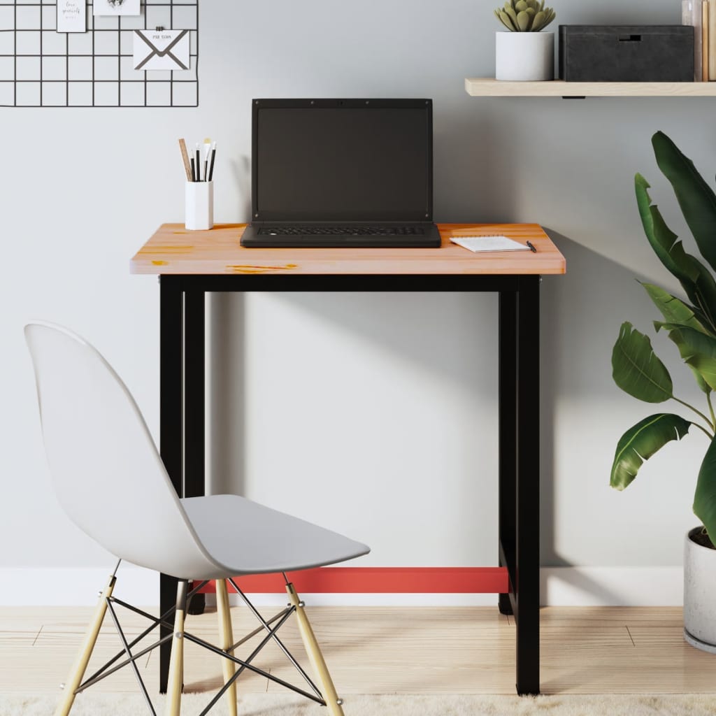 vidaXL Werkbank 80x55x81,5 cm Massivholz Buche und Metall