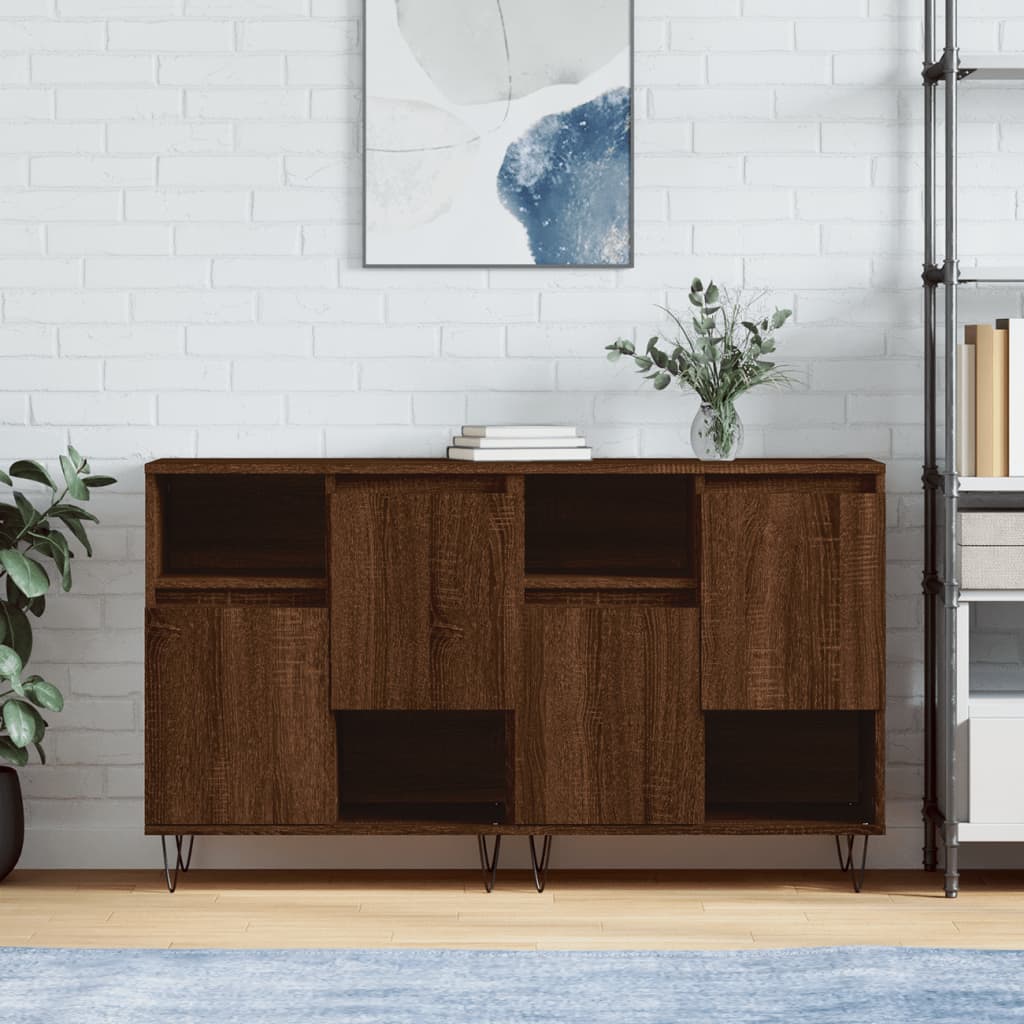 vidaXL Sideboards 2 Stk. Weiß Holzwerkstoff