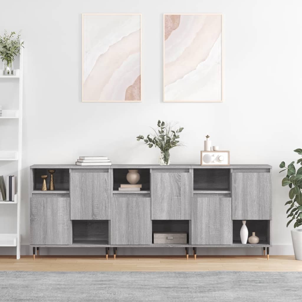 vidaXL Sideboards 2 Stk. Sonoma-Eiche Holzwerkstoff