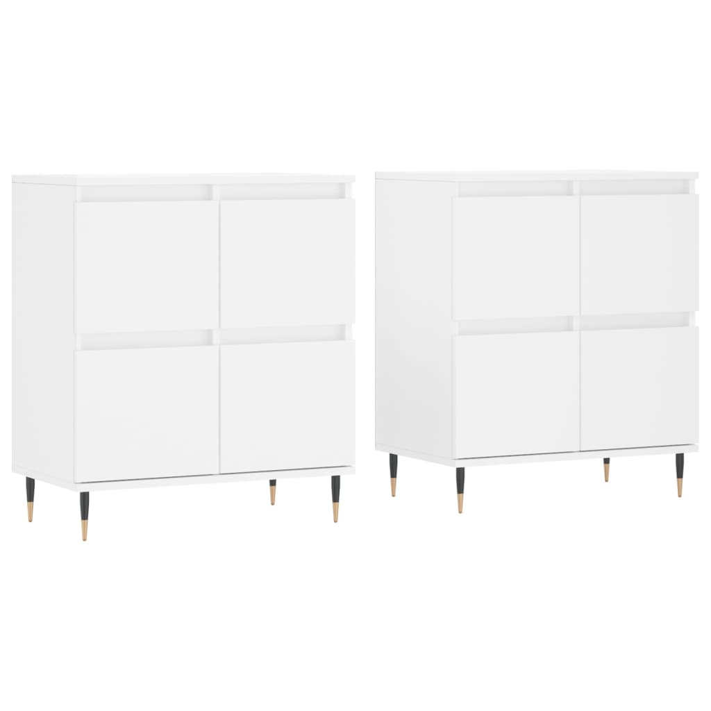 vidaXL Sideboards 2 Stk. Weiß Holzwerkstoff