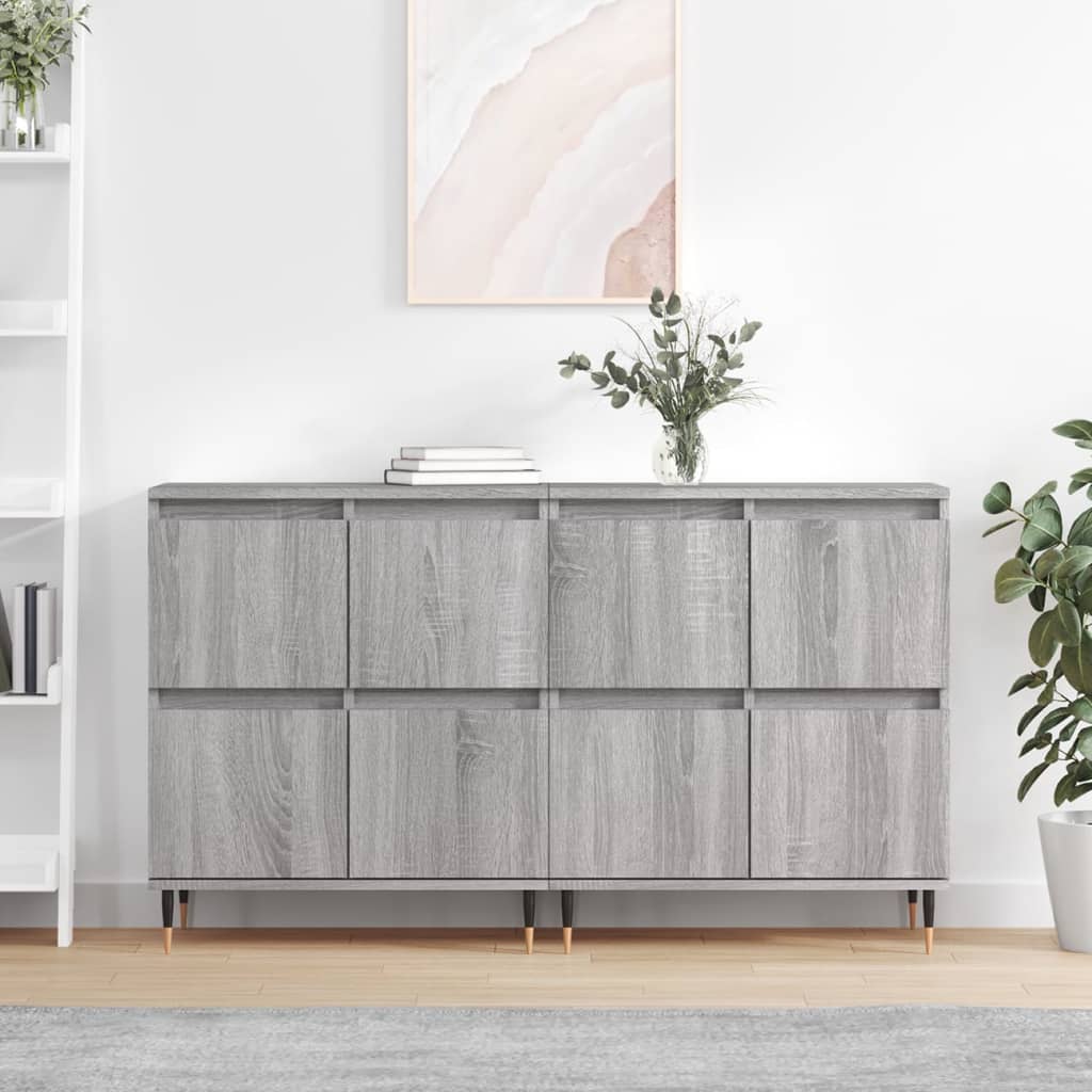 vidaXL Sideboards 2 Stk. Weiß Holzwerkstoff