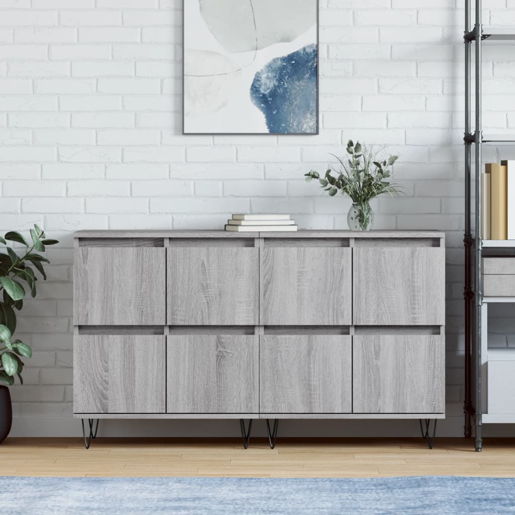 vidaXL Sideboards 2 Stk. Sonoma-Eiche Holzwerkstoff