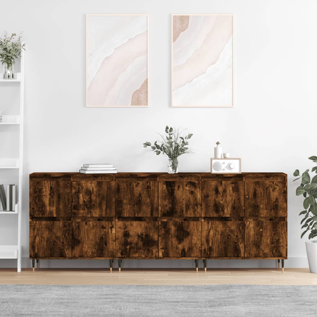vidaXL Sideboards 2 Stk. Weiß Holzwerkstoff