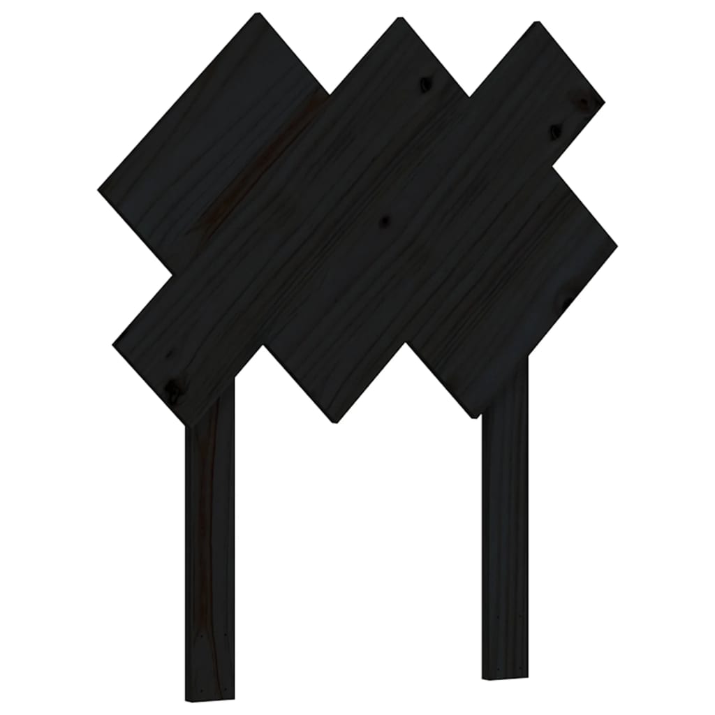 vidaXL Massivholzbett mit Kopfteil Schwarz