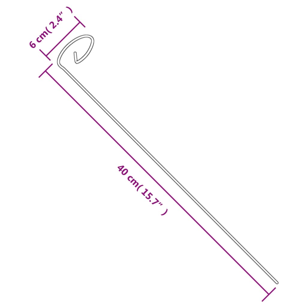 vidaXL Pflanzenstützen 20 Stk. Dunkelgrün 40 cm Stahl